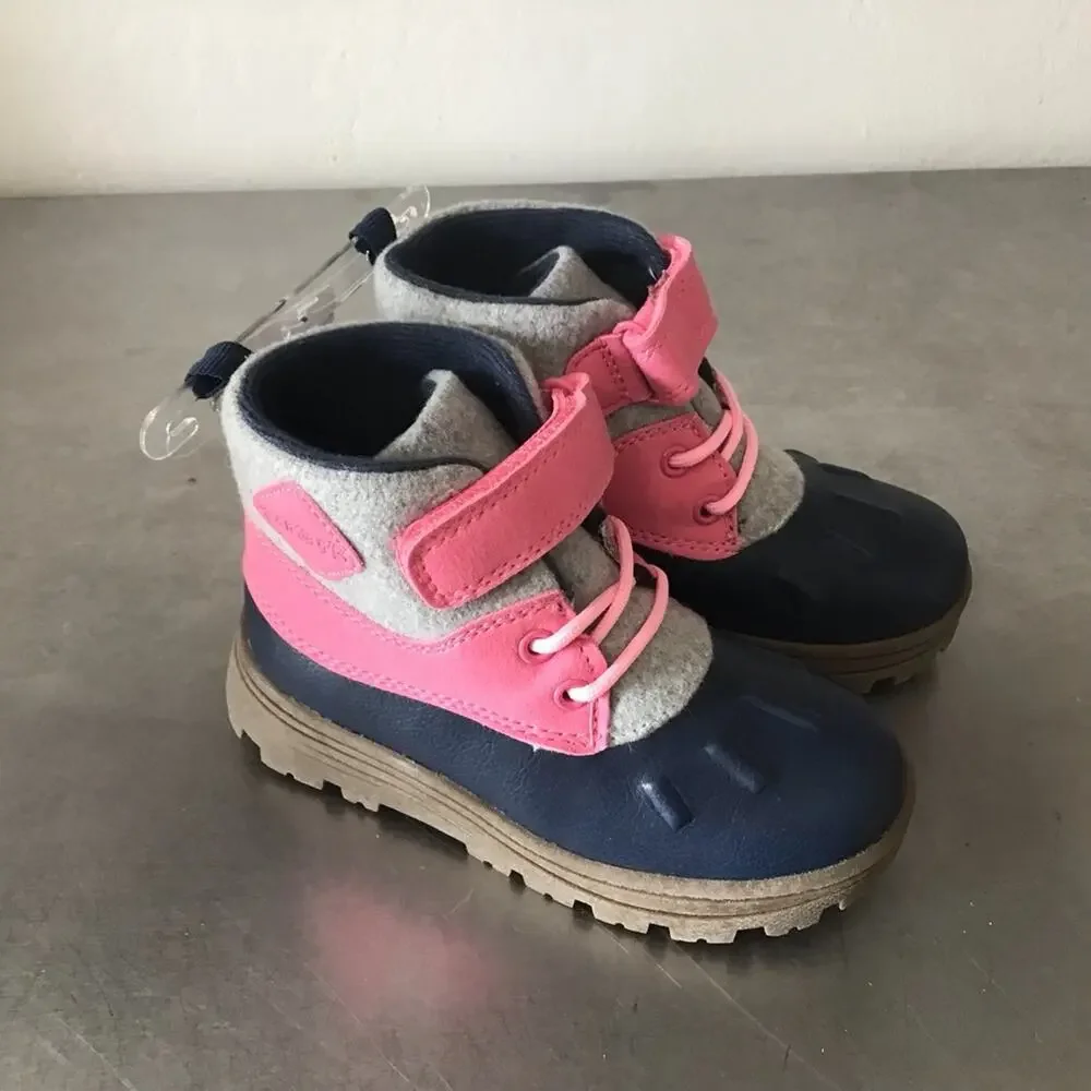 NWT Carters Pink, Blue and Gray Winter Boot 9